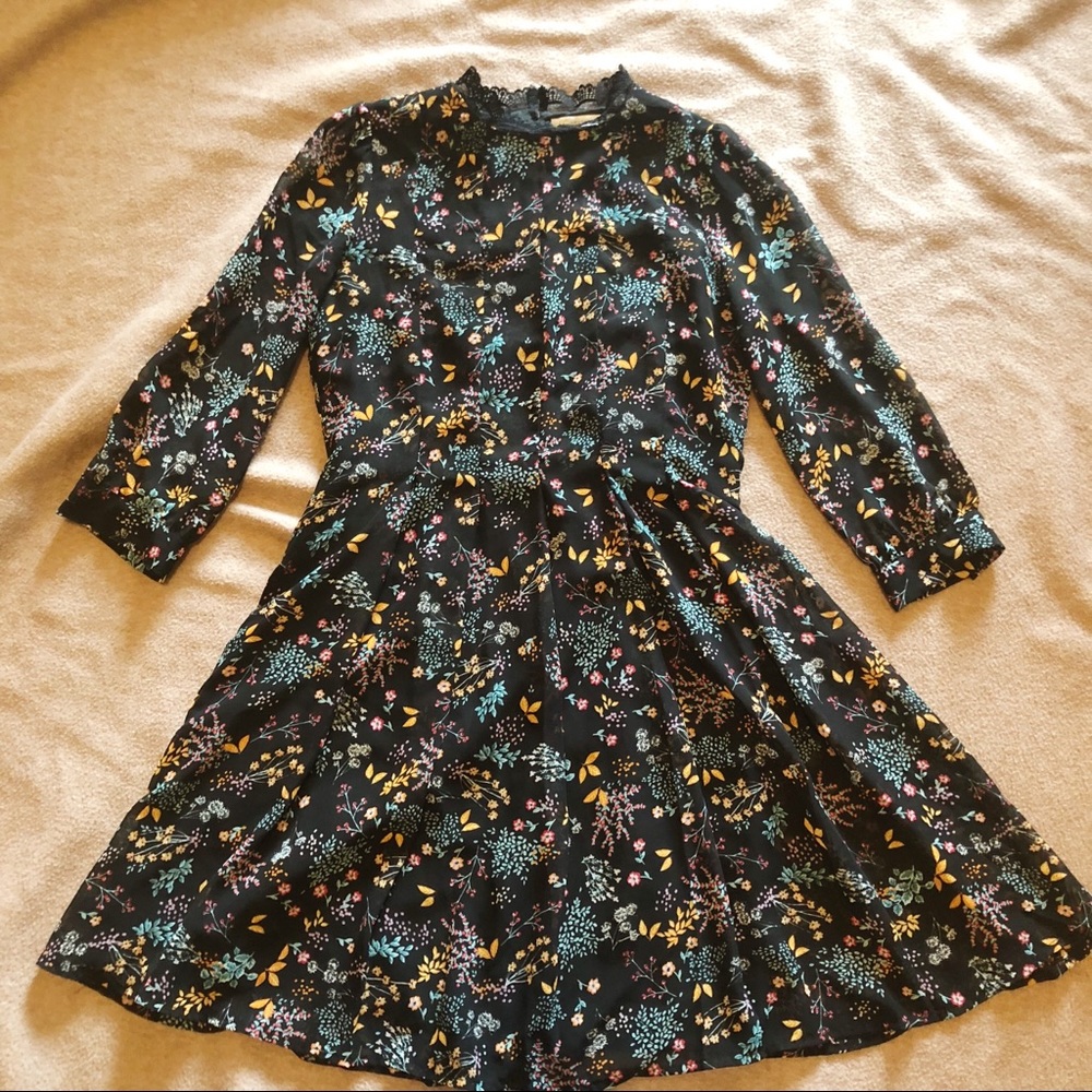 LC Lauren Conrad mini dress black floral print